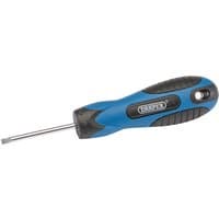 Blue and black Draper Soft Grip Bradawl with ergonomic handle and metal tip.