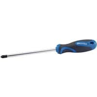 Draper Soft Grip Cross Slot Screwdriver, black and blue handle, No.3 tip, 150mm shaft.
