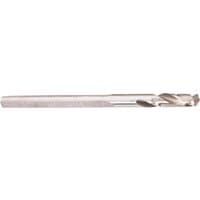 Silver Draper HSS holesaw pilot drill, 6.35 x 81mm, with a smooth shank and spiral fluted tip for HSA1 and HSA/SDS.