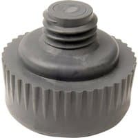 Gray Draper spare plastic face for soft face hammer with threaded top and ribbed edge design.