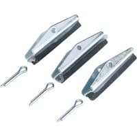 Draper spare stone set for cylinder hone, 25-57mm, 220 grit, includes three silver stones with black abrasive surfaces.