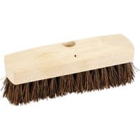 Draper Stiff Bassine Broom Head, 230mm, with natural wood block and dense brown bristles.