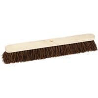 Draper Stiff Bassine Broom Head, 600mm, with natural wood block and dense brown bristles.