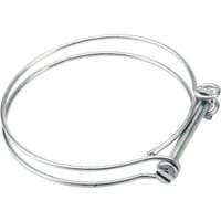 "Draper suction hose clamp, 75mm, silver metal with adjustable screw mechanism, pack of 2"