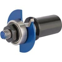 Draper TCT Router Bit, 1/2" Biscuit, No.10 with blue wings, silver bearing, and black cylindrical shank.