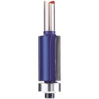 Draper TCT Router Bit, 1/4" Flush, blue cylindrical body, silver shaft, red tip, 12.7 x 25mm size.
