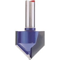 Blue and silver Draper TCT router bit, 1/4" shank, 19mm x 90° groove, with a sharp angled cutting edge.
