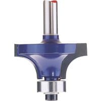 Blue and silver Draper TCT router bit with 1/4" shank and 32 x 9mm radius, featuring a red tip.