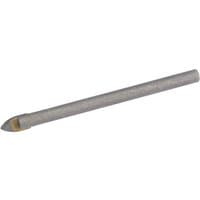 Draper Tile and Glass Drill Bit, 4mm, silver with a pointed carbide tip for precision drilling.