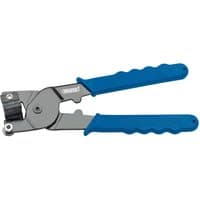 Gray Draper tile cutting pliers, 200mm, with blue rubber grips and adjustable cutting wheel.