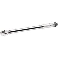 Draper torque wrench, silver, 3/8 inch drive, 20-110Nm range, with a knurled handle and click adjustment mechanism.
