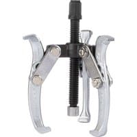 Silver Draper triple leg reversible puller with black screw, 102mm reach, 110mm spread, adjustable arms.