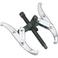 Silver Draper puller with twin and triple leg options, 150mm reach, 100mm spread, black central screw mechanism.