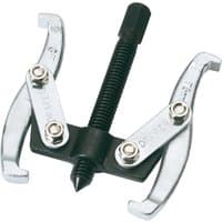 Draper twin leg reversible puller with silver arms, black central screw, 65mm reach, 75mm spread.
