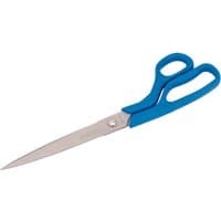 Blue-handled Draper wallpaper scissors, 300mm, with long stainless steel blades and ergonomic grip.