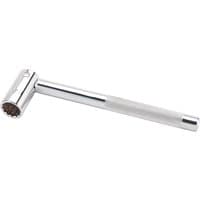 Silver Draper Whitworth Scaffolders Spanner, 7/16", with a long handle and a socket head.
