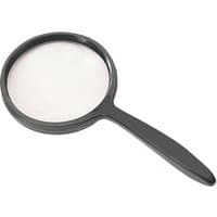 Black Draper round magnifier with 70mm lens and ergonomic handle.