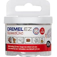 Dremel SC456B EZ SpeedClic pack with 12 metal cutting wheels, clear plastic case, red and white label.