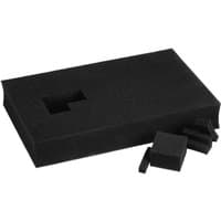 Black Einhell E-Case grid foam set with removable square sections for customizable storage in a system carrying case.