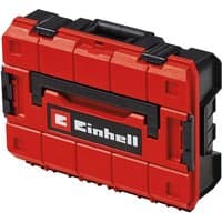 Red Einhell E-Case S-F carrying case with black handle and latches, featuring Einhell logo on the front.
