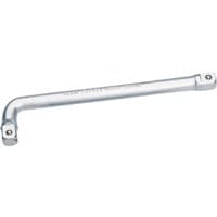 Elora 90° offset handle, 1/2" square drive, 190mm, silver metal with angled design and square ends.