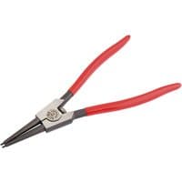 Elora A3 straight external circlip pliers, silver with red handles, designed for 40-100mm circlips.