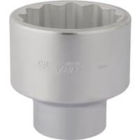 Elora Bi-Hexagon Socket, 1" Sq. Dr., 65mm, silver, cylindrical with a bi-hexagonal opening and engraved branding.