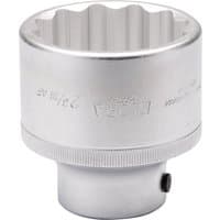 Silver Elora bi-hexagon socket, 2.3/16" size, 3/4" square drive, with engraved branding and textured grip.