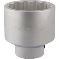 Silver Elora Bi-Hexagon Socket, 3-inch, 1-inch square drive, smooth cylindrical body with engraved branding.