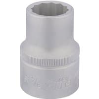 Silver Elora Bi-Hexagon Socket, 3/4" square drive, cylindrical shape with engraved markings.