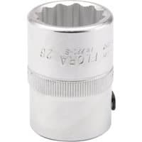 Silver Elora Bi-Hexagon socket, 3/4" square drive, 26mm, with engraved text and ribbed grip.