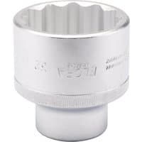 Silver Elora Bi-Hexagon Socket, 3/4" square drive, 52mm, with engraved branding and ribbed grip.