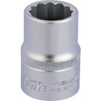 Silver Elora bi-hexagon socket, 7/8" size, 3/4" square drive, with engraved branding and textured grip.