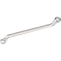 Elora Deep Crank Imperial Ring Spanner, silver, dual-ended with 1/2 and 9/16 inch sizes, curved handle design.
