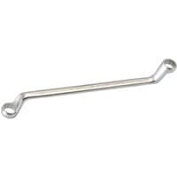 Elora Deep Crank Metric Ring Spanner, silver, 12 x 13mm, with offset angled ends and polished finish.
