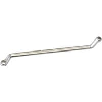 Silver Elora deep crank metric ring spanner, 5.5 x 7mm, with angled ends and a sleek, polished finish.