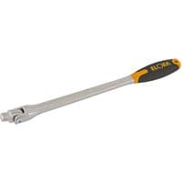 Elora 1/2" Sq. Dr. flexible handle, 400mm, silver with black and yellow grip, pivoting head.