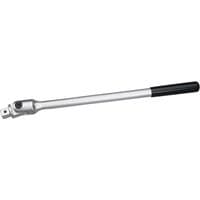 Elora 3/4" Sq. Dr. flexible handle, 500mm, silver metal with black grip, pivoting head for versatile use.