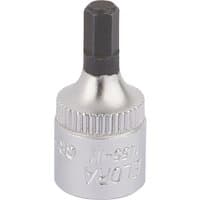 Silver Elora hexagon screwdriver socket, 1/4" square drive, 4mm, with a knurled grip and engraved branding.