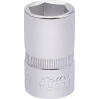 Silver Elora hexagon socket, 1/2" square drive, 16mm size, with ribbed grip and engraved branding.