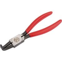 Bent internal circlip pliers with red handles and silver head, designed for 19-60mm circlips by Elora.
