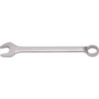 Silver Elora long combination spanner, 50mm, with open end and ring end, sleek metal finish.