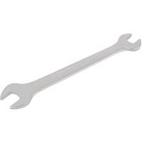 Silver Elora long metric double open end spanner, 13 x 17mm, with polished finish and angled heads.