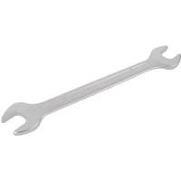 Silver Elora long double open end spanner, 17 x 19mm, with polished finish and engraved size markings.