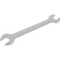 Silver Elora long metric double open end spanner, 19 x 22mm, with polished finish and dual open-ended jaws.