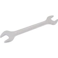 Silver Elora long metric double open end spanner, 24 x 26mm, with polished finish and dual open-ended design.