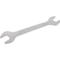 Silver Elora long double open end spanner, 27 x 32mm, with polished finish and angled heads.