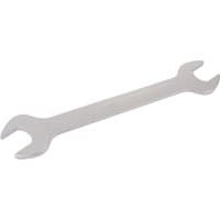 Silver Elora long double open end spanner, 32 x 36mm, with polished finish and angled heads.