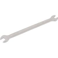 Silver Elora long metric double open end spanner, 5.5 x 7mm, with engraved size markings on both ends.