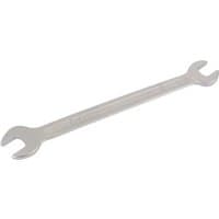 Silver Elora long metric double open end spanner, 9 x 10mm, with polished finish and dual open-ended jaws.